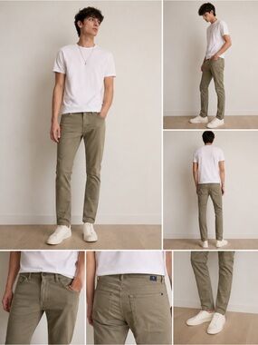 AG Adriano Goldschmied Matchbox Khaki Slim Straight Jeans 32x34